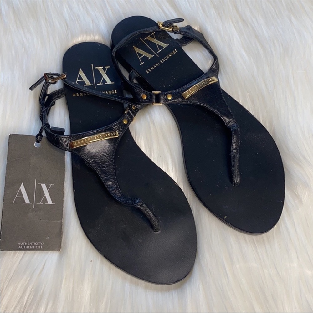 Armani Exchange leather thong Sandals
